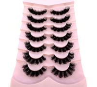 7 nouvelles paires de faux cils en vison russe volume classique effet chat, naturels DD bouclés et moelleux, extension de faux cils en vison volume dramatique effet wispy pour un look naturel. Bandes
