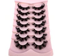 7 nouvelles paires de faux cils en vison russe volume classique œil de chat, faux cils en vison naturels DD bouclés et volumineux, extension de faux cils en vison volume dramatique croisés et effilés