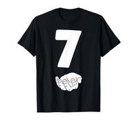 7 Number Seven Funny Hands Meme School Teen Kid Matching T-Shirt