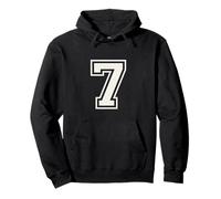 7 Numéro Varsity Double Outline Style Rétro Anniversaire Sweat à Capuche