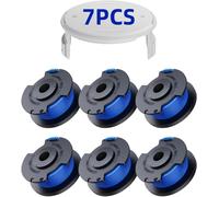 7 Pack Bobine Fil Coupe Bordure remplacements pour Ryobi One + AC14RL3A 18v 24v 40v Coupe Bordures,Bobine Ø 1,6mm,Longueur 20,11m (6 Bobine Fil Coupe Bordure,1 Couvercle)