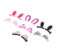 7 Paires Barrette Oreilles de Lapin en Coton, Antidérapante | Tout-petits et Garçon et Filles, Usage Fête ou Séance Photo, Style Animalier, Assortie Nombreuses Tenues