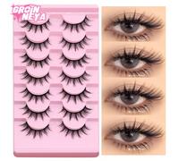 7 paires de faux cils de vison Manga aux allures naturelles, volumineux et moelleux. Cils 3D souples et effilés pour un look naturel. Extensions de cils maquillage idéales pour les fêtes et les voyage