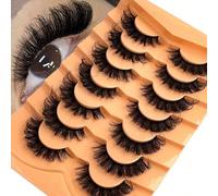 7 paires de faux cils en vison russe volume DD classique, boucle, doux et dense. Convient aux débutants. Faux cils en vison réutilisables dramatiques, bandes de cils, cils, faux cils Fibre synthétique
