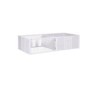7 Panels Playpen with 3 Doors for Baby Dogs, Two-Room Design Puppy Whelping Box - White
