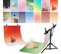 7 Pcs 22x34 inch Double Sided Photography Backdrop Canvas with Stand Seamless Photography Props for Food Jewelry Cosmetics