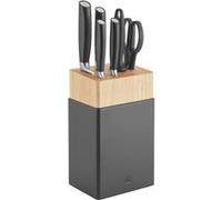 7-pcs, Bloc de couteaux, Argent, Noir mat G