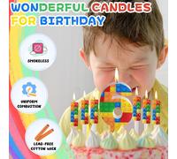 7 Pcs Bougies D'anniversaire En Blocs De Construction 1-9 Avec 6 Bougies En Blocs De Construction Bougie De Chiffre D'anniversaire Pour Topper De Gâteau Décoration D'anniversaire (Numéro 6)[Z5957]