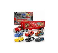 7 Pcs Cars 2 Lightning McQueen Race Car & Mack Truck Set Gift Box-WELLNGS
