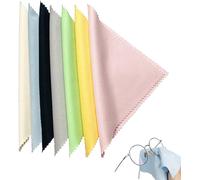 7 PCS Chiffons Microfibre de Nettoyage, Chiffon de Nettoyant Lunettes pour Lunettes, Téléphones, Ordinateurs Portables, Tablettes, Écrans, Objectifs d'appareils Photo (18 * 15cm, 7 couleurs)