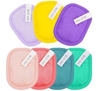 7 Pcs Coton Demaquillant Lavable, Disque Démaquillant Réutilisable en Microfibres, Lingette Demaquillante Lavable Double Face Disponible pour le Nettoyage des Yeux et du Visage