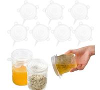 7 Pcs Couvercle Silicone Alimentaire 8.5cm Couvercle Boite de Conserve Extensibles en Silicone Sans BPA, Couvercle Universel de Differentes pour Micro-ondes/le Four/le Frigo/le Lave-Vaisselle