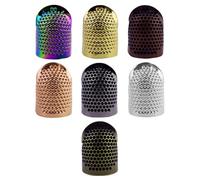 7 Pcs dé à coudre ajustable, protecteur d'anneau pour le bout des doigts, dé à anneau pour la couture manuelle, la broderie artisanale, les coussins pour les doigts (Multicolore)