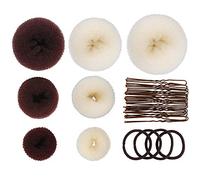 7 Pcs Donut Bun Accessoires de Coiffure Chignon Magique Beignet Cheveux Tailles Diverses Donuts à Chignon avec 4 Pcs Bande de Cheveux Elastiques et 20Pcs Épingles à Cheveux pour les Femmes Fille