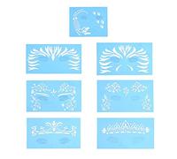 7 pcs/ensemble réutilisable visage peinture pochoir, corps peinture modèle visage maquillage maquillage conception outils pour Halloween fête de noël outil de conception faciale