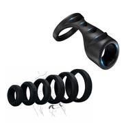 7 Pcs Male Black Silicone Fitness Training Rings，6 Different Sizes Rings With Dragon Scale Ring，Anniversary Gift