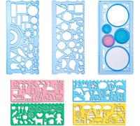7 Pcs Normographe Geographie,Normographe Pour Croquis Et Schémas,Modèles De Mesure,Modèles De Mesure,Pochoir Geometrique,Règle Gabarit Pour Studio Artistique Ou Dessin Et Dessin Personnel