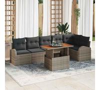 7-Piece Patio Furniture Set with Cushions, Outdoor Garden Sofa Sectional Conversation Set, Water-Resistant Grey Couch for Backyard, Poolside, Terrace, Modern Durable All-Weather Rattan Design