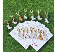 7 pièces/14 pièces Porte-clés mignons de petits chevaux avec des cartes inspirantes "Pocket Hug", faits en alliage d'aluminium doré, idéal pour les amateurs d'animaux et les amis. Excellent cadeau pou