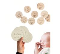 7 pièces/2 pièces - Belles cartes célébrant les étapes du bébé - Plateau en bois parfait, souvenir de la croissance du bébé pour de jolies photos des étapes pour les nouveau-nés garçons/filles - Compr