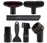 7 Pièces Accessoires pour Aspirateur Embouts, Meubles Brosse Aspirateur Accessoires avec Pelle de Nettoyage, pour Aspirateurs avec un Diamètre Intérieur de 32 mm à 35 mm, Black