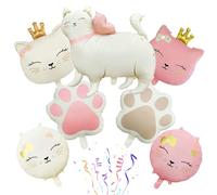 7 Pièces Ballon Chat, Ballon Anniversaire Fille chat, Chat ballon Animaux, Chatons Aluminium BalloN, Deco ChaT anniversaire pour Mariage, Anniversaire, Fête