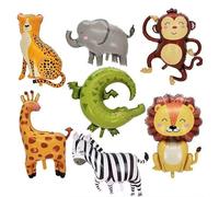 7 Pièces Ballons Animaux Jungle - Feuille D'Aluminium pour Anniversaire Enfant, Mariages, Douche de Bébé - Décorations