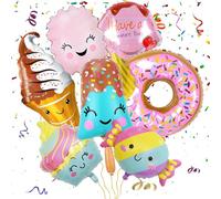 7 Pièces ballons en aluminium crème glacée,donut bonbons ballons,géant ballon candy ice cream donut foil balloons,pour décoration d'anniversaire enfant