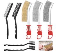 7 Pieces Brosse Metallique, Brosses Métalliques en Acier Inoxydable, Laiton, Carbone, Nylon, Brosse Nettoyage pour Nettoyage de Soudure Slag Décapage Rouille Contre Poussière, Brosse Metallique a Main