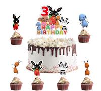 7 Pièces Bunny Decoration Gateau Anniversaire，Deco Gateau Bunny 3 Ans，Cake Topper Bunny，DéCoration Gâteau Bunny，Parfait Pour les Fêtes D’Anniversaire des Enfants