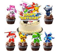 7 Pièces Cake Topper SuperWing, Gâteau Décoration SuperWing, Fournitures de Gâteau, Garçons et Filles, Happy Birthday Décorations de Fête, Fêtes Anniversaire Enfants, Party à Thème, Baby Shower