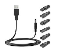 7 Pièces Chargeur Rasoir Universel 5V USB Câble de Charge Multifonction avec 7 Adaptateurs pour Tondeuses et Rasoirs Électriques, Compatible avec Philips Norelco Babyliss Multigroom OneBlade