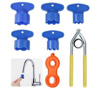 7 Pièces Clé Aérateur Robinet, Spécifications Multiples Clé de Dépose D'aérateur de Robinet, Clé Universelle Aérateurs pour les éviers de Salle de Bain et de Cuisine, M16/M18/M20/M22/M24/M28
