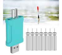 7 pièces CR 425 LED batterie de pêche au lancer, Afenau 3.7 V Rechargeable batterie de pêche au lancer, USB Rechargeable CR425 batterie de pêche au lancer avec chargeur, Accessoires de pêche