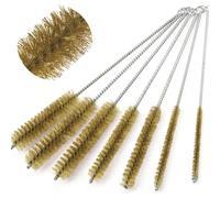 7 pièces de brosse cylindrique en laiton pour tubes d'essai, paille et petits espaces - 6 mm/8 mm/10 mm/12 mm/15 mm/20 mm