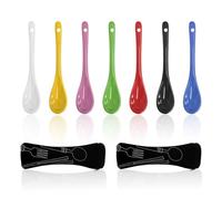 7 Pièces De Cuillères En Céramique Colorées, 2 Pièces De Sacs De Rangement, Cuillères À Dessert, Cuillères À Tasse, Cuillères À Mélanger Le Café, Louches À Tête Ronde, Accessoires De Cuisine