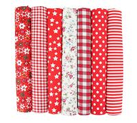 7 pièces de matériaux de patchwork en coton, pack de tissus de rebut, convient pour le patchwork DIY, le matelassage, les oreillers en patchwork et plus encore 50*50,25*25Coton