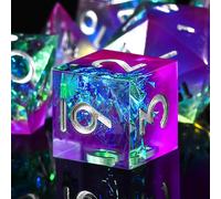 7 Pièces Dés Polyédriques 7 Die Dés D4 D6 D8 D10 D12 D20 D% Jeu De Dés Polyédriques Pour Donjons Et Dragons Dnd Rpg Mtg,Violet & Bleu