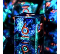 7 Pièces Dés Polyédriques 7 Die Dés D4 D6 D8 D10 D12 D20 D% Jeu De Dés Polyédriques Pour Donjons Et Dragons Dnd Rpg Mtg,Noir & Bleu