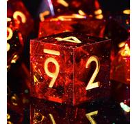 7 Pièces Dés Polyédriques 7 Die Dés D4 D6 D8 D10 D12 D20 D% Jeu De Dés Polyédriques Pour Donjons Et Dragons Dnd Rpg Mtg,Rouge Flamme