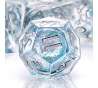 7 Pièces Dés Polyédriques 7 Die Dés D4 D6 D8 D10 D12 D20 D% Jeu De Dés Polyédriques Pour Donjons Et Dragons Dnd Rpg Mtg (Sable Mouvant Liquide, Bleu Clair)[Z2070]