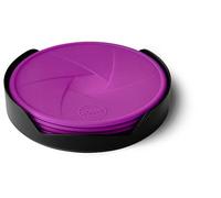 7 Pièces-dessous de verre-avec support-silicone violet