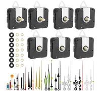 7 pièces d'horloge murale : mouvement à couple élevé pour horloge murale avec 10 jeux d'aiguilles, mécanisme à quartz silencieux outil de réparation, mouvement avec aiguilles, pièces de rechange