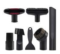 7 Pièces Embout Aspirateur Universel 32-35mm, Contient Suceur Aspirateur, Brosse Voiture, Brosse Canapé, Accessoire Compatible Kärcher, Bosch, Miele, Idéal Poils d'Animaux et Nettoyage Auto