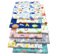 7 pièces/ensemble 50 x 50 cm paquet de tissu patchwork 100% coton paquet de langoustines de tissu à coudre tissu de coton paquet de tissu de quilting (Série de dessins animés)