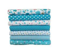 7 pièces/ensemble 50 x 50 cm paquet de tissu patchwork 100% coton paquet de langoustines de tissu à coudre tissu de coton paquet de tissu de quilting (série bleue)