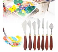 7 Pièces/ensemble Couteau à Peinture Ensemble Couteau à Palette en Acier Inoxydable Outils de Peinture Peinture à L'huile Mélange Grattoir pour Artiste Peinture à L'huile/huile/acrylique/artisanat