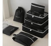 7 pièces Ensemble de sacs de rangement de voyage portables - Organisez facilement vos vêtements, chaussures et sous-vêtements - Parfait pour le rangement des bagages et des valises. 8 pièces Ensemble 