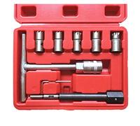 7 pièces/ensemble ensembles de poignée décapant d'alésoir carbone d'outil nettoyage siège d'injecteur Diesel Stabilité à Long Terme