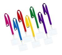 7 Pièces Étui Porte-badge Transparent avec Lanière, Carte Visible | Couverture Double Face Claire, Cordon Coton et Métal, pour Enseignants, Soignants, Accès Bureau Couleur Aléatoire